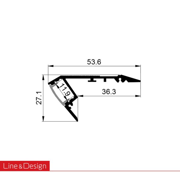 چراغ خطی روکار لب پله مدل SPL-LINE LIGHT-5528B